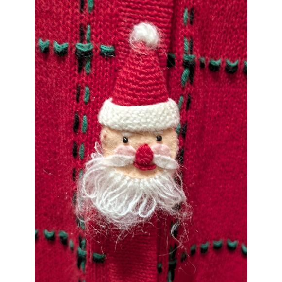Vintage Lemon Grass Red Ugly Christmas Sweater Cardigan Womens 3X - Picture 6 of 13